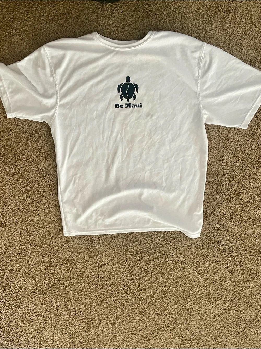 Be Maui White Rash-guard with Turtle Graphic